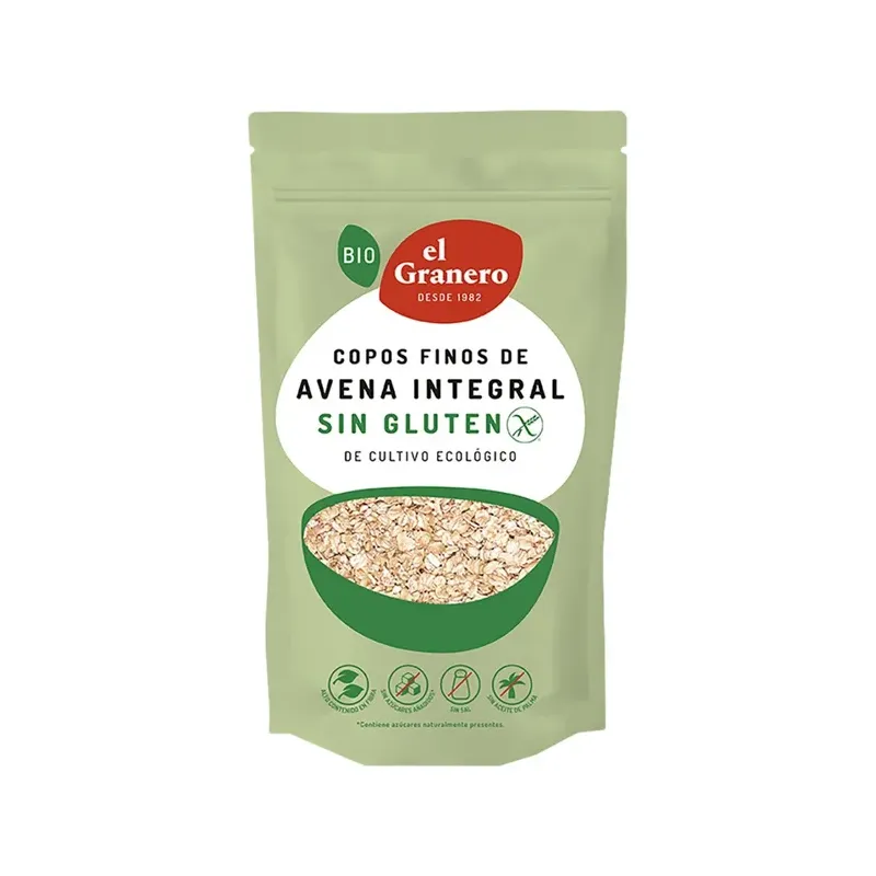 COPOS FINOS DE AVENA INTEGRAL SIN GLUTEN BIO 500 G