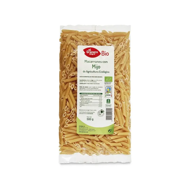 MACARRONES CON MIJO BIO, 500 G