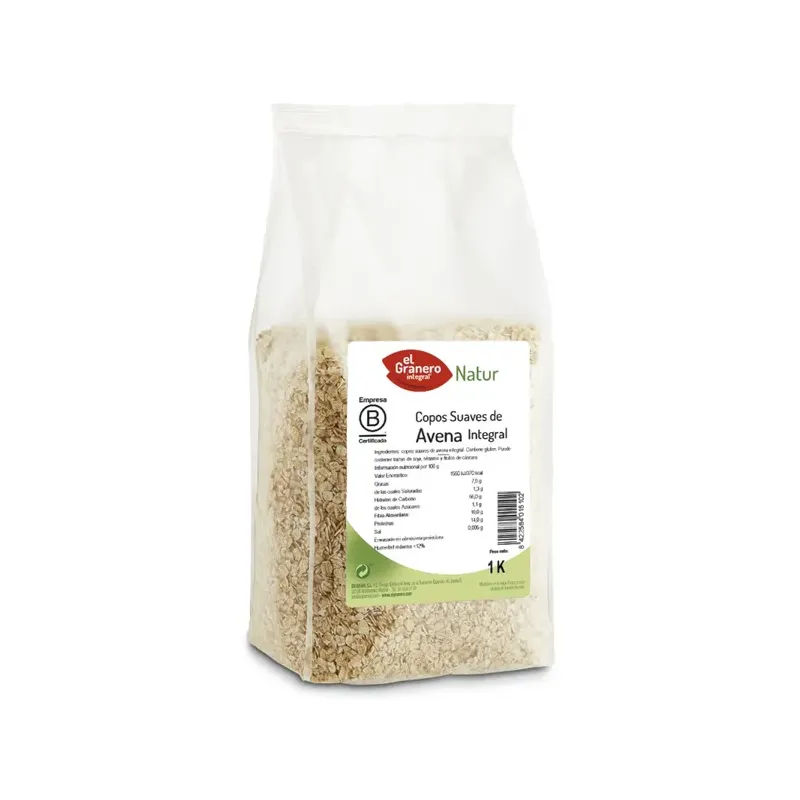 COPOS SUAVES DE AVENA INTEGRAL, 1 K