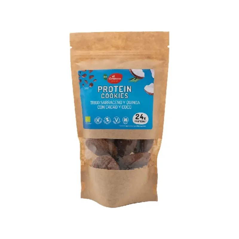 COOKIES PROTEIN CACAO Y COCO BIO, 130G