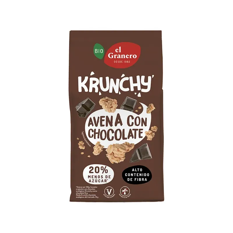 KRUNCHY AVENA CHOCOLATE BIO, 375 G