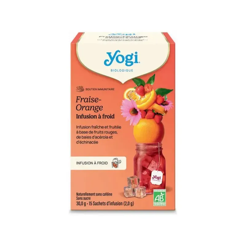 YOGI TEA FRIO FRESA Y NARANJA