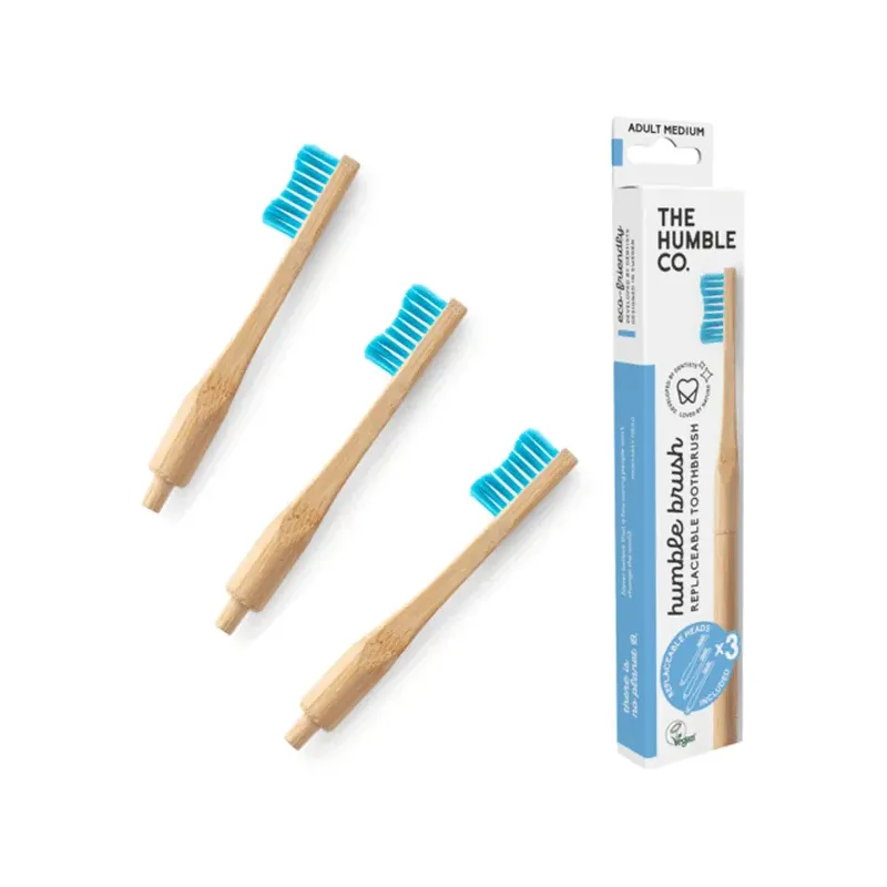 CEPILLO BAMBU AZUL BLANDO 3 RECAMBI