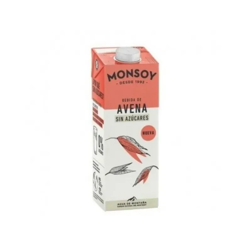 CAJA 6 UDS MONSOY AVENA S/AZUCAR ECO 1L 
el litro sale a 1.68€
