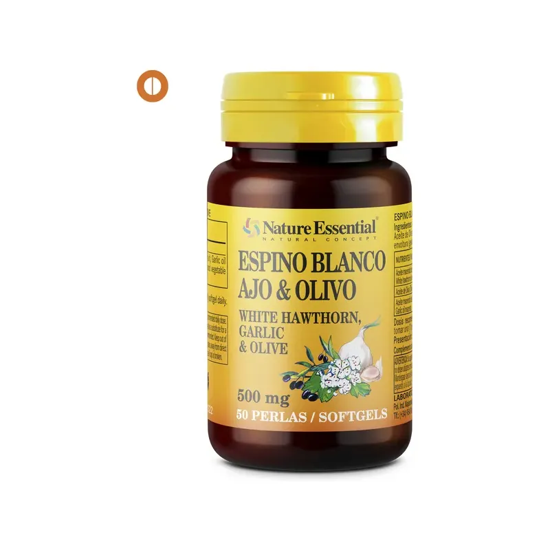 ESPINO BLANCO + AJO + OLIVO 500 MG. 50 PERLAS