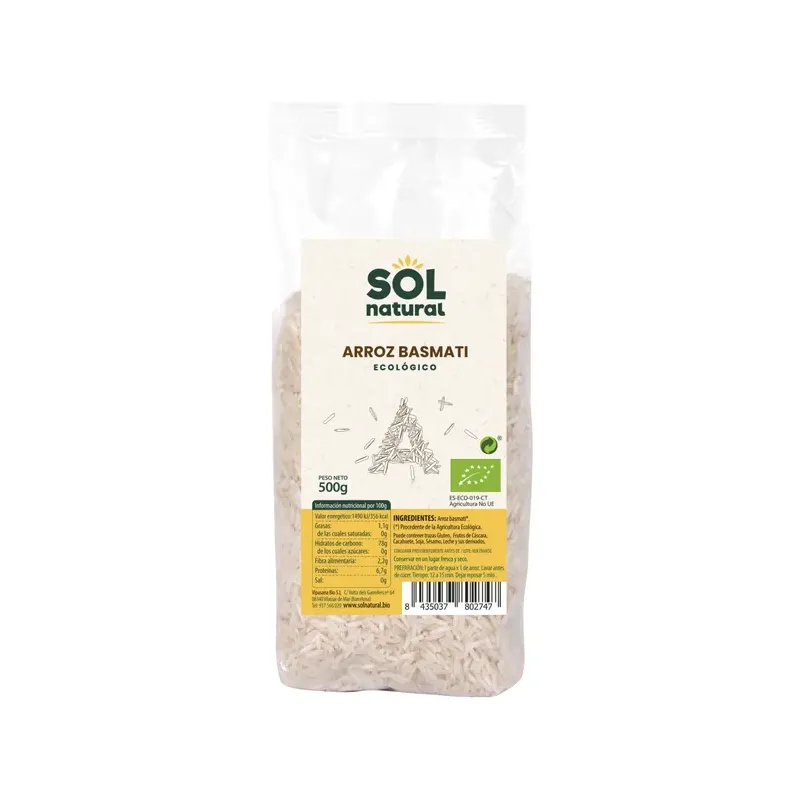 ARROZ BASMATI BLANCO BIO 500 G