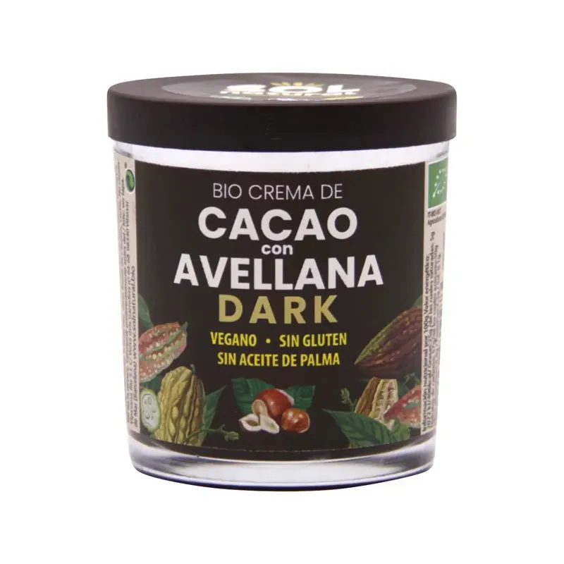 CREMA DE CACAO DARK CON AVELLANA BIO 200 g