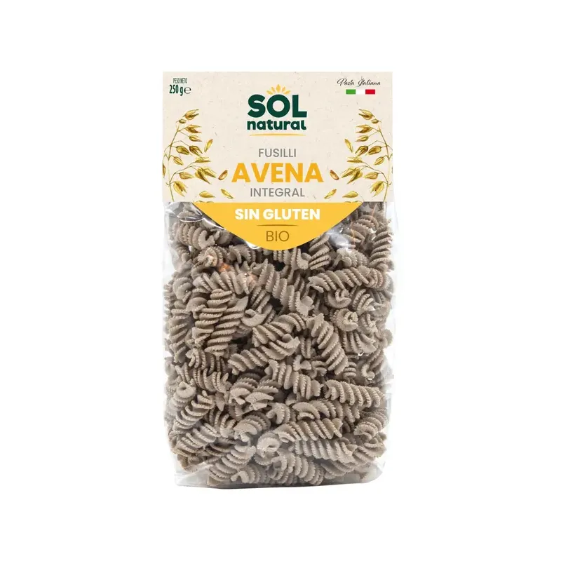FUSILLI DE AVENA INTEGRAL SIN GLUTEN BIO 250 g