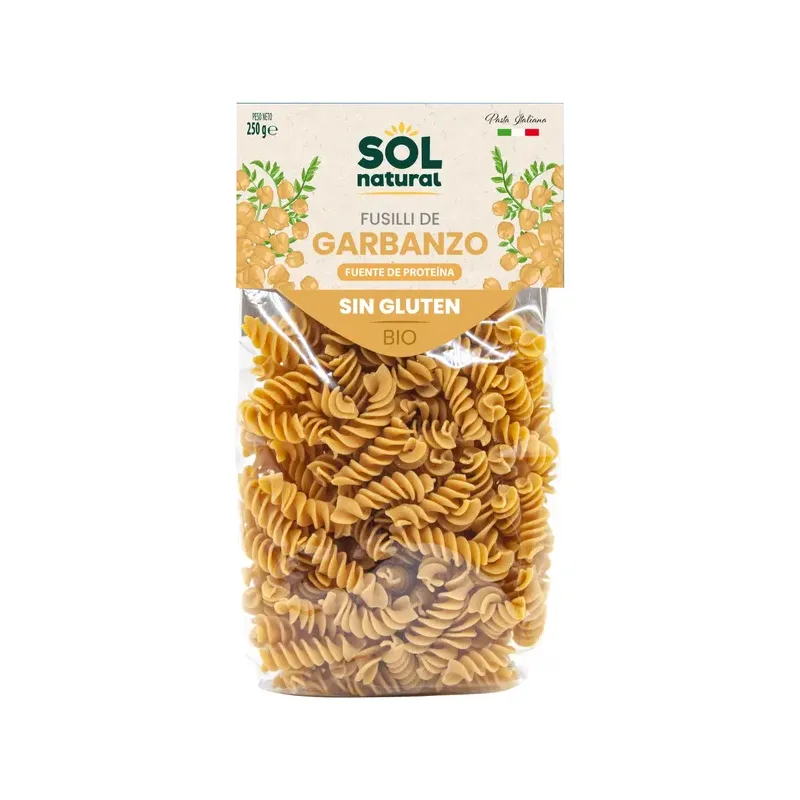 FUSILLI DE GARBANZO SIN GLUTEN BIO 250 g
