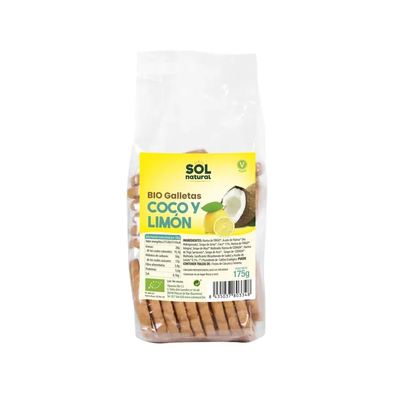 GALLETAS CON COCO Y LIMÓN BIO 175G