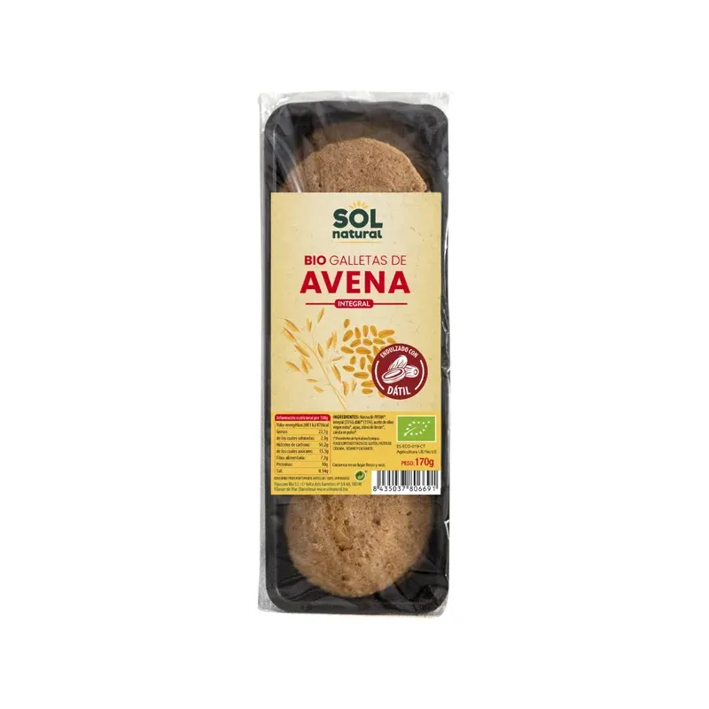 GALLETAS DE AVENA ENDULZADAS CON DÁTIL BIO 170 g