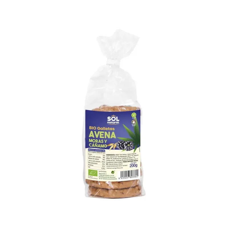 GALLETAS DE AVENA MORAS Y CÁÑAMO BIO 200 g