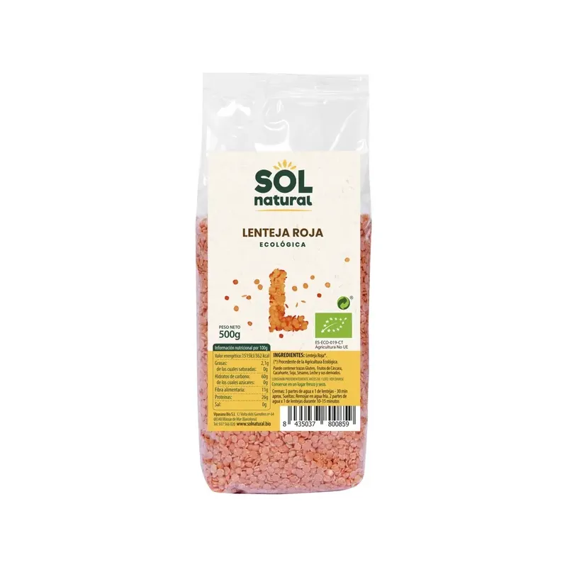 LENTEJA ROJA BIO 500 G