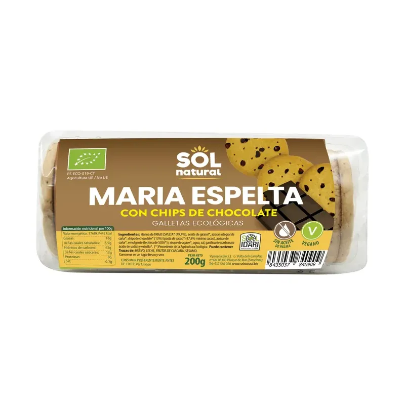 MARÍAS DE ESPELTA CHIPS CHOCOLATE BIO 200 g