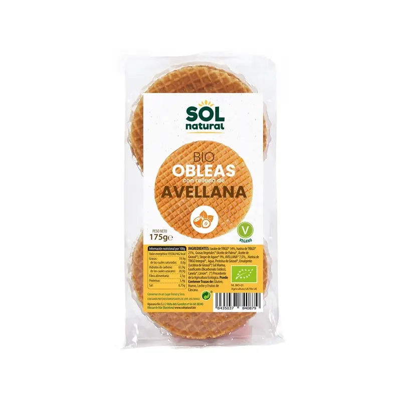 OBLEAS CON AVELLANAS BIO 175 G