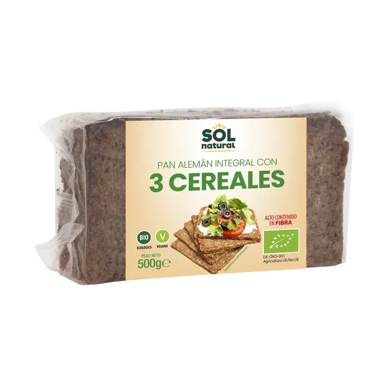PAN ALEMÁN 3 CEREALES BIO 500 G