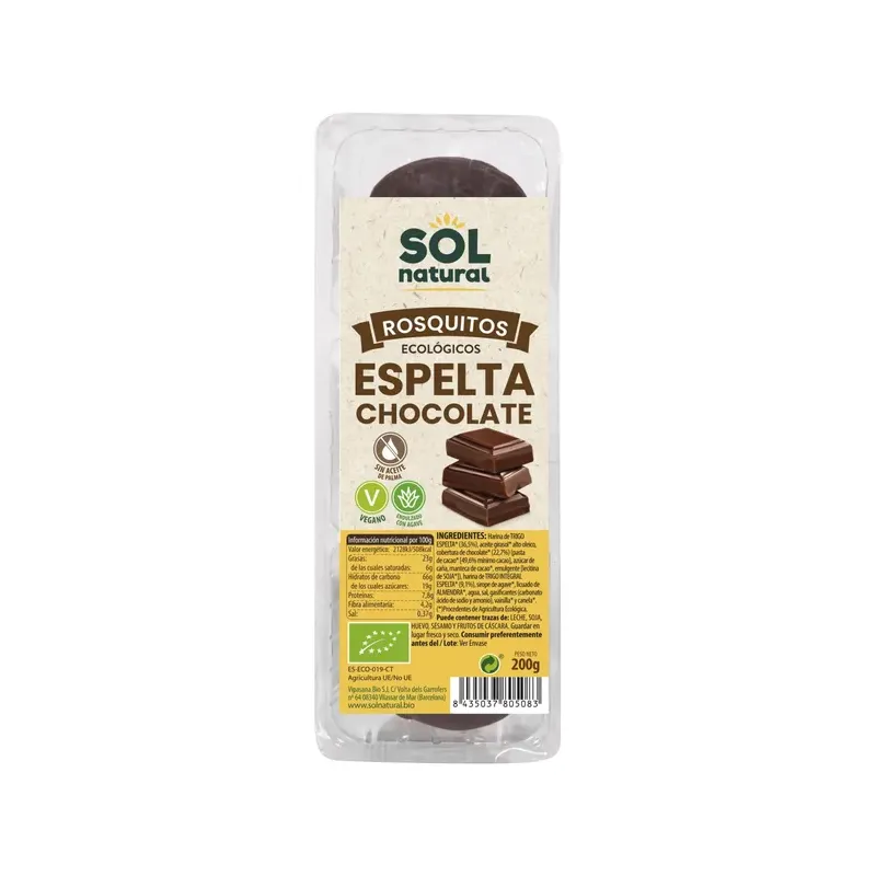 ROSQUITOS DE ESPELTA CON CHOCOLATE BIO 200 g