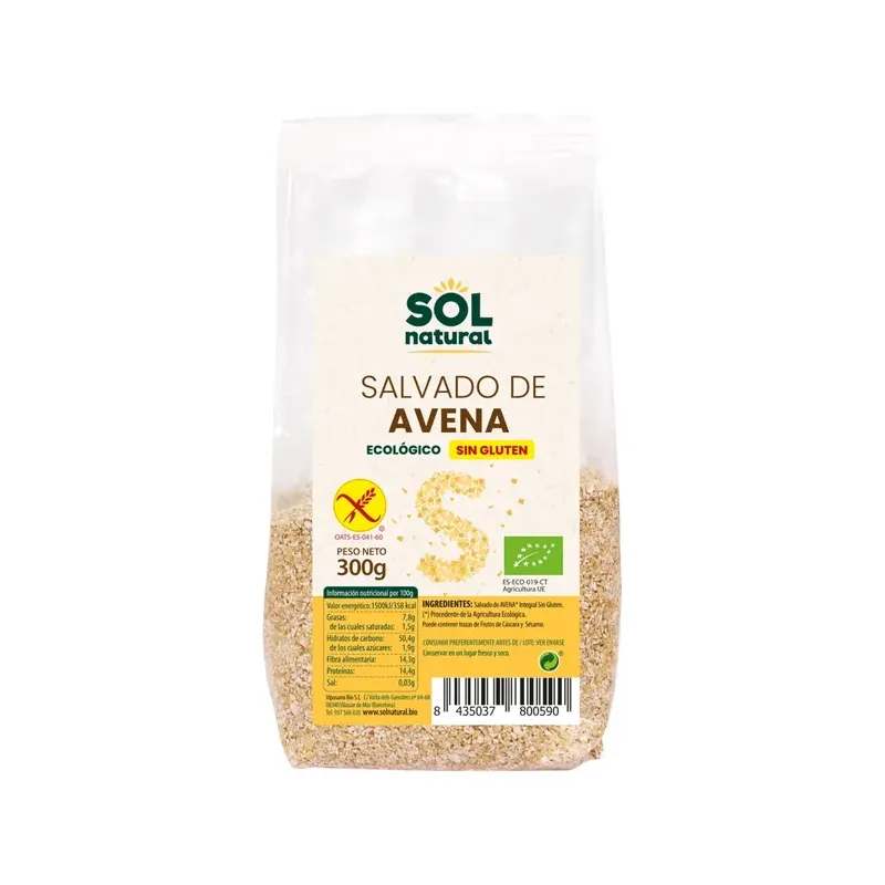 SALVADO DE AVENA SIN GLUTEN BIO 300 g