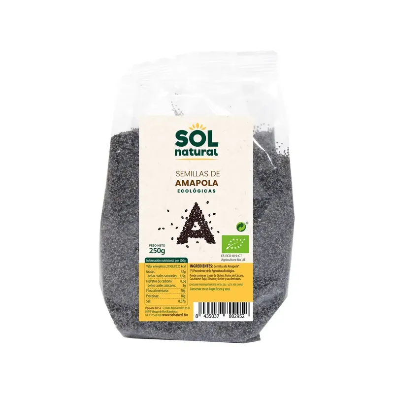 SEMILLAS DE AMAPOLA BIO 250 G
