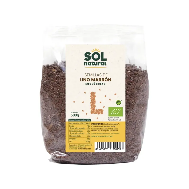 SEMILLAS DE LINO MARRÓN BIO 500 G