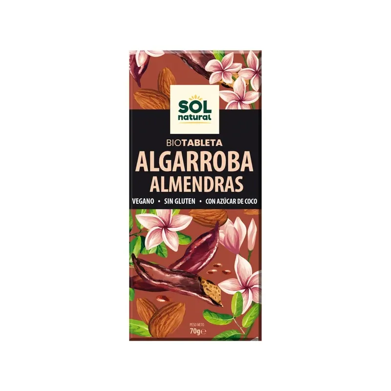TABLETA ALGARROBA CON ALMENDRAS BIO 70 g