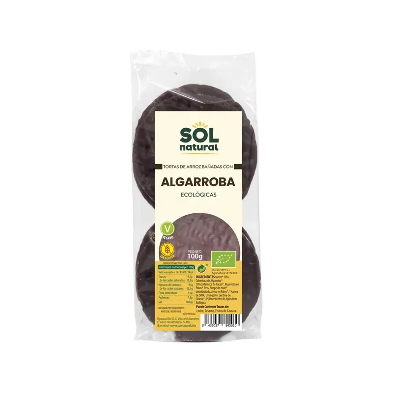 TORTAS DE ARROZ CON ALGARROBA BIO 100 g