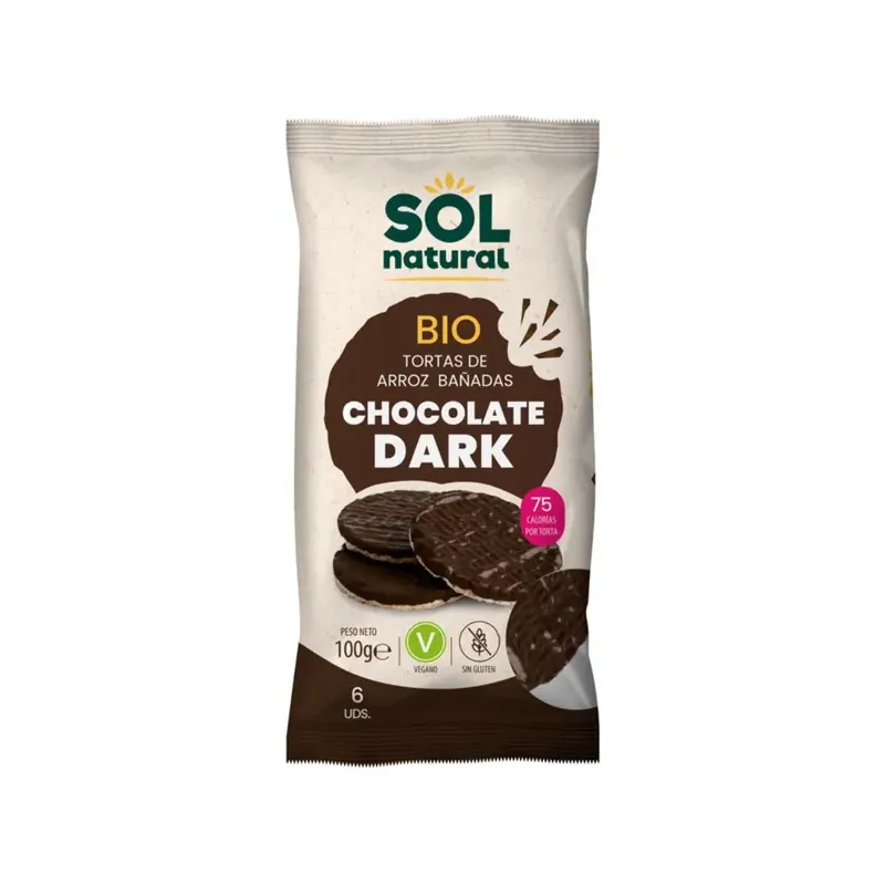 TORTAS DE ARROZ CON CHOCOLATE  DARK BIO 100 g