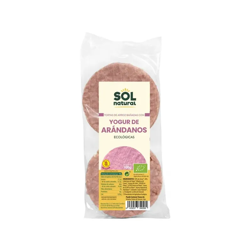 TORTAS DE ARROZ Y YOGUR CON ARANDANOS BIO 100 g