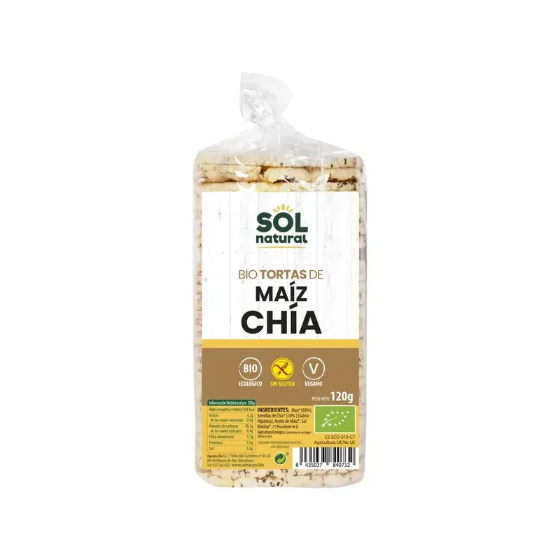 TORTAS DE MAÍZ CON CHÍA BIO SIN GLUTEN 120 g