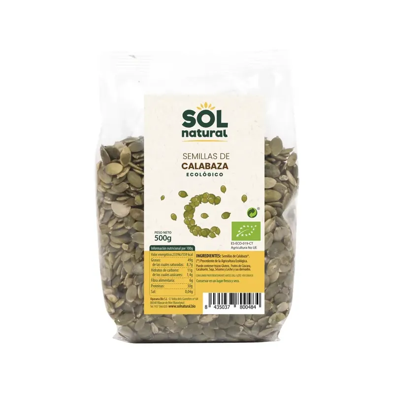 SEMILLAS DE CALABAZA BIO 500 G