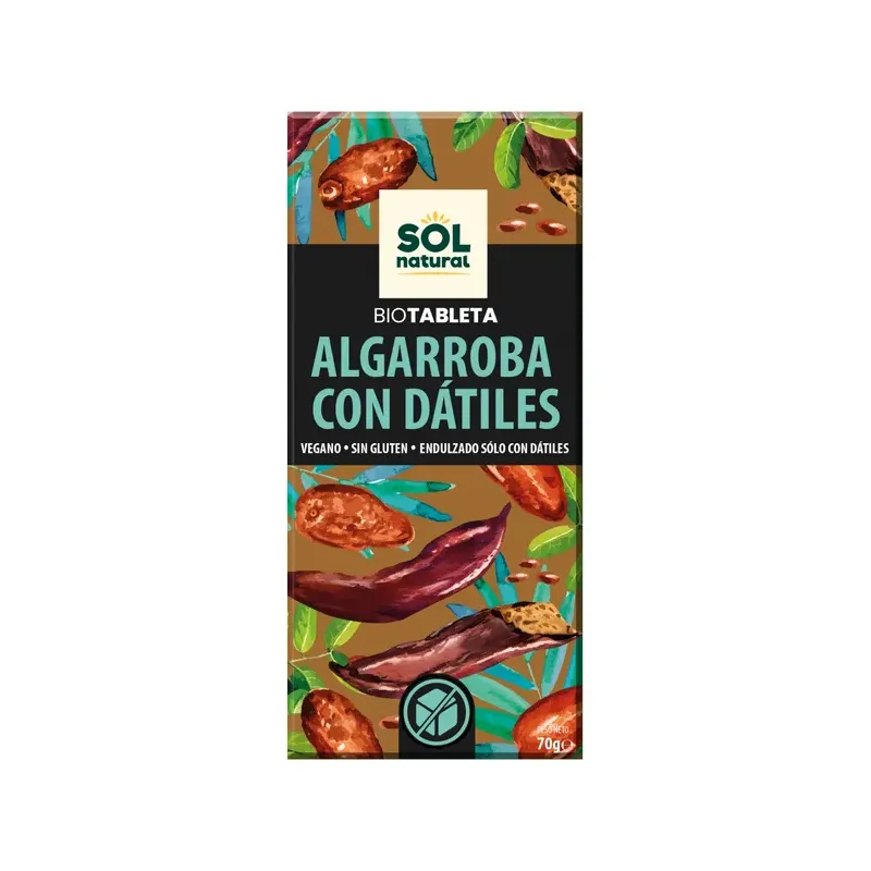 TABLETA ALGARROBA CON DÁTILES BIO 70 g