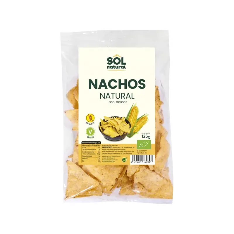 NACHOS DE MAÍZ NATURAL SIN GLUTEN BIO 125 g