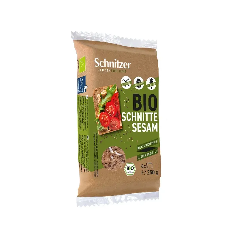 PAN FERM. TRIGO SARRAC. SESAMO S/G SCHNITZER 250 G