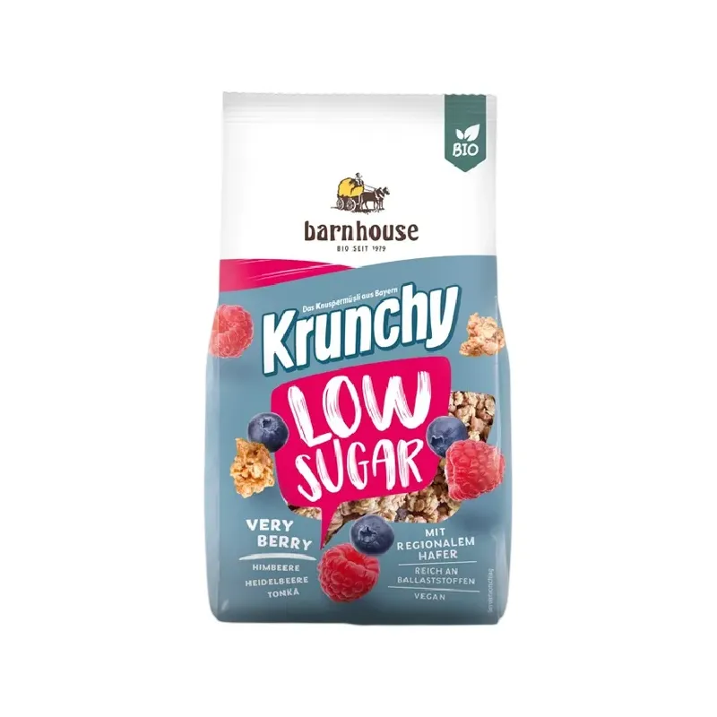 MUESLI KRUNCHY FRUTOS ROJOS BAJO EN AZÚCAR BARNHOUSE 375G