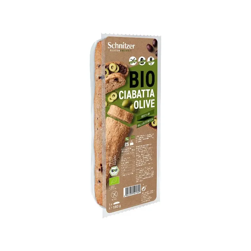 PAN CIABATTA ACEITUNAS S/G SCHNITZER 180 G