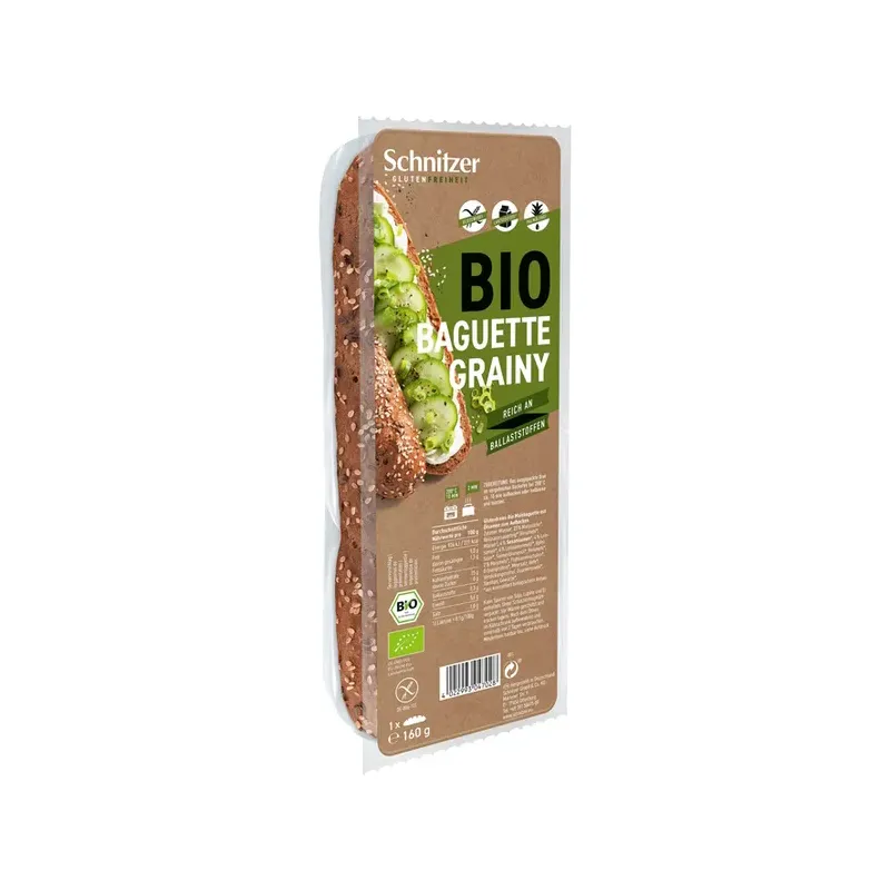 PAN BAGUETTE SEMILLAS GRAINY S/G SCHNITZER 160 G