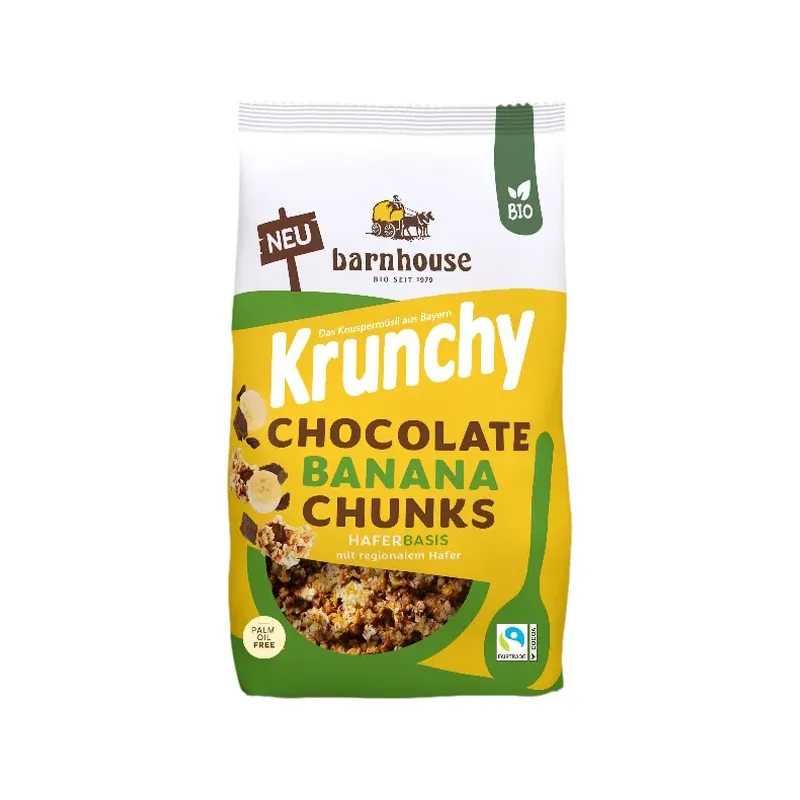 MUESLI KRUNCHY CHOCO BANANA CHUNKS BARNHOUSE 450G
