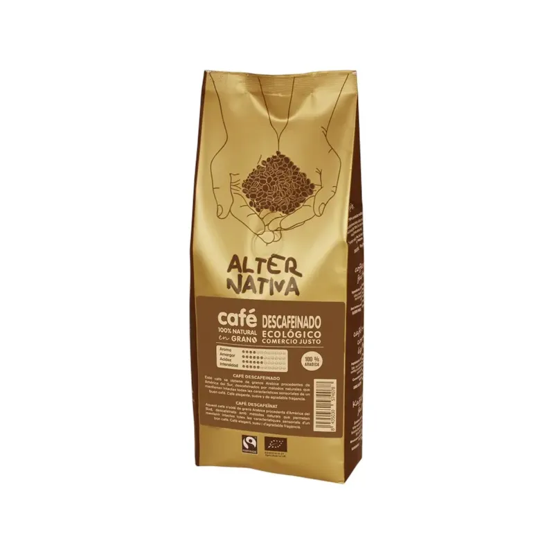 CAFÉ DESCAFEINADO EN GRANO BIO-FT 500G