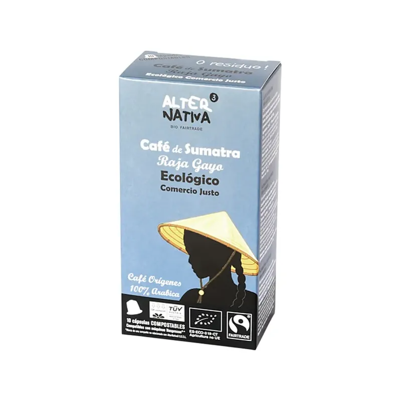 CÁPSULAS TUV CAFÉ SUMATRA RAJA GAYO BIO-FT 10UDS X