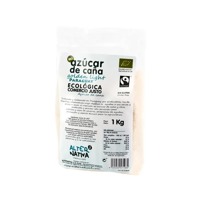 AZÚCAR DE CAÑA GOLDEN LIGHT BIO-FT PARAGUAY 1KG