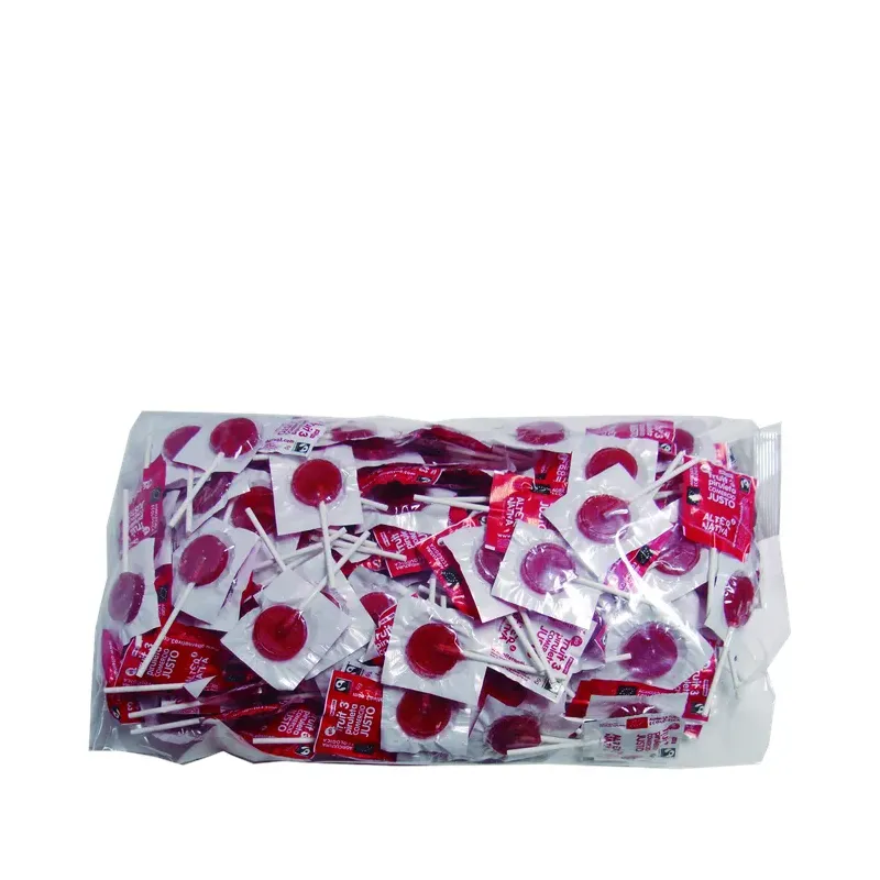 PIRULETAS REDONDAS SABOR CEREZA BIO-FT BOLSA 200UD
