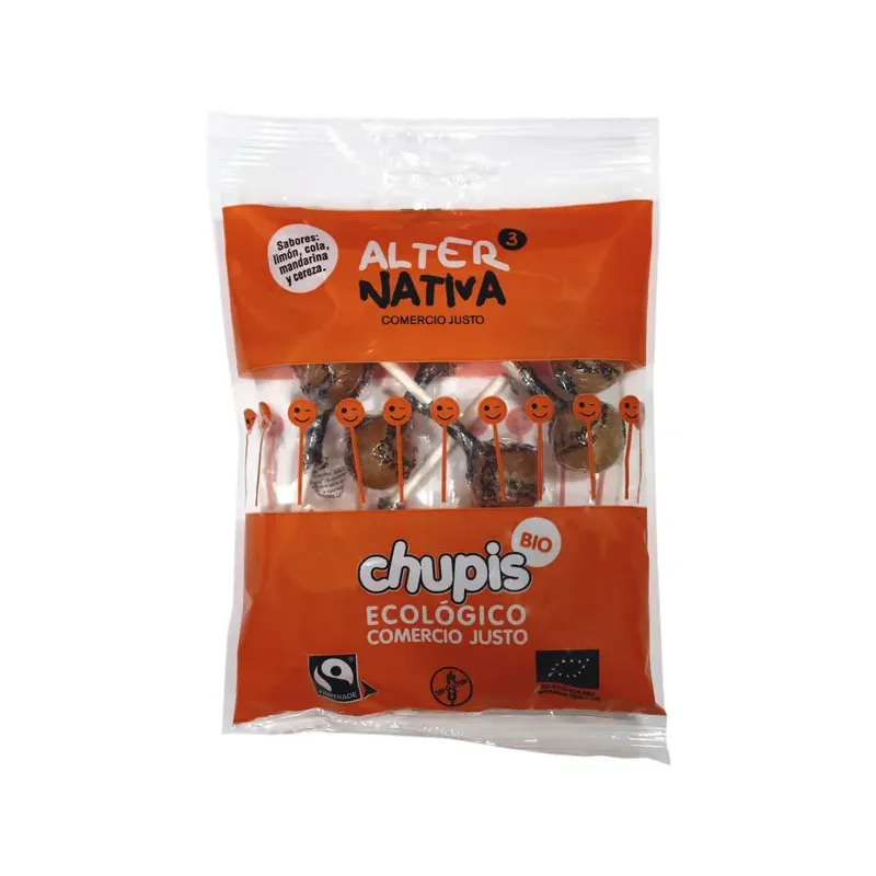 CHUPIS CARAMELO CON PALO BIO-FT 8UDS