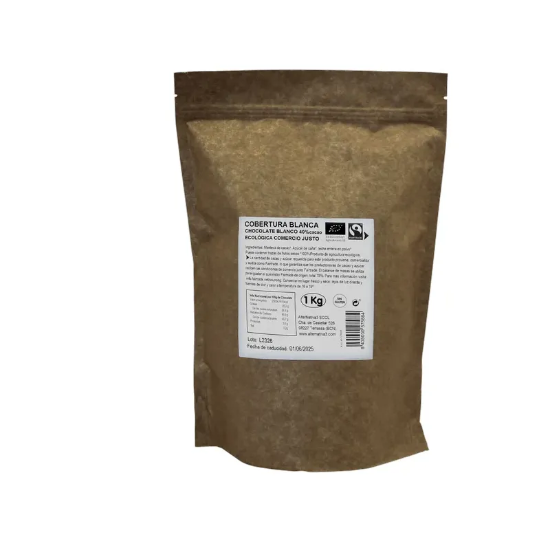 COBERTURA CHOCOLATE BLANCO 40% BIO-FT 1KG