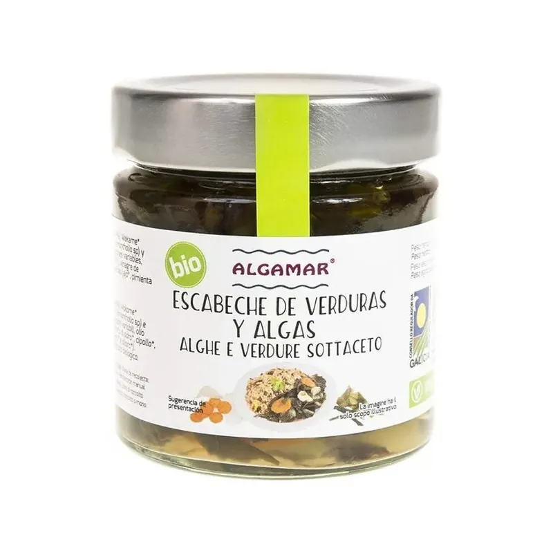 Algas y Setas en Escabeche 160g BIO, - Algas con S