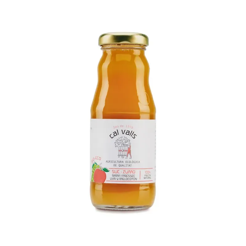 ZUMO MELOCOTON Y UVA ECO 200 ML.