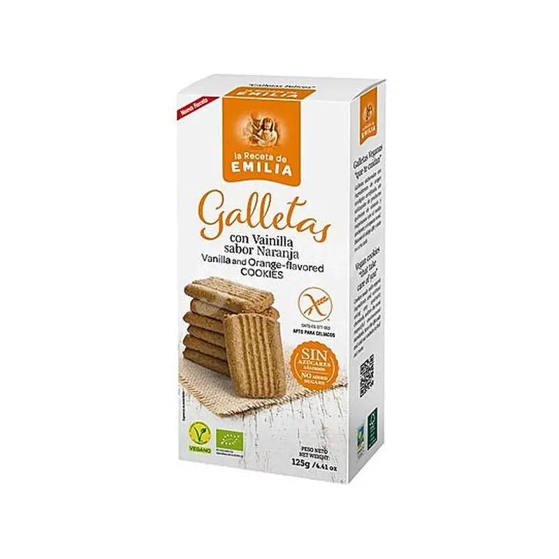 GALLETAS VAINILLA-NARANJA 125G · SIN GLUTEN · SIN