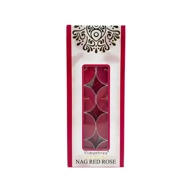 CAJA 10 VELAS  VIJAYSHREE GOLDEN NAG RED ROSE
