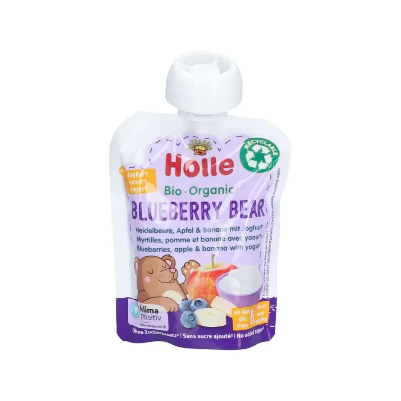 BLUEBERRY BEAR ARÁNDANO, MANZANA, PLÁTANO CON YOGUR (+8 MESES) ECO 85G
