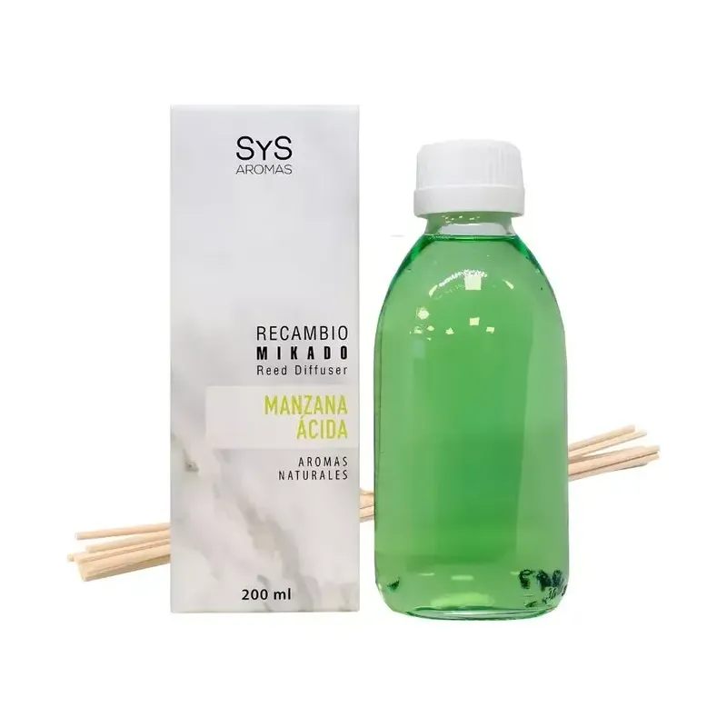 RECAMBIO MIKADO SYS 200ml+PALOS, MANZANA ACIDA