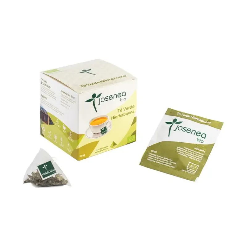 TÉ VERDE-HIERBABUENA BIO BOLSA KRAFT 10 PIRÁMIDES
